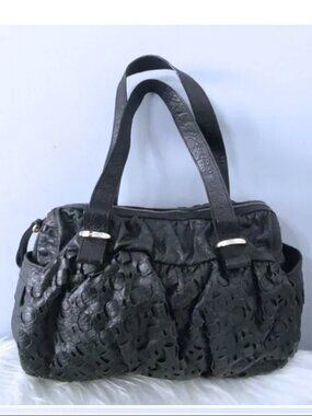 See by Chloe leather textured quilted perforated shoulder bag EUC